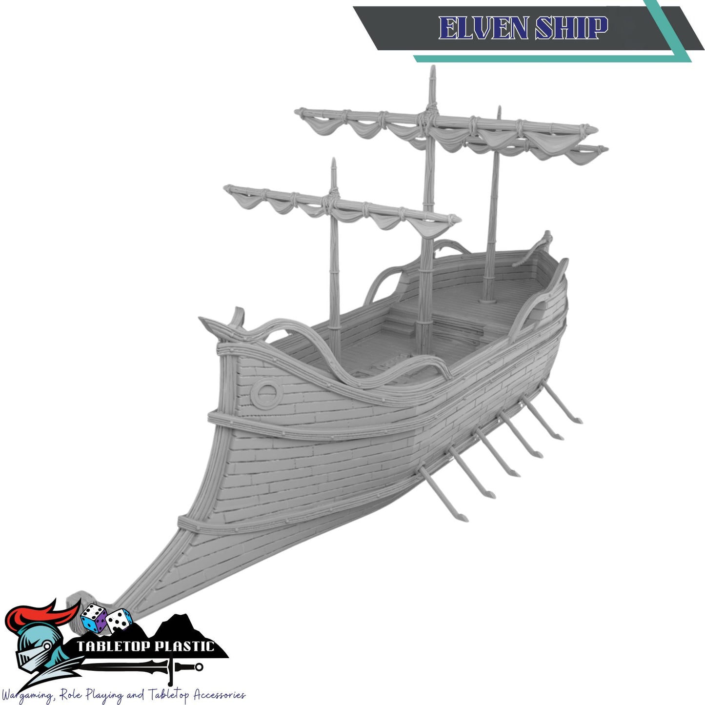 High Elf Harbor Terrain Set, 28mm Fantasy Seaport Scenery