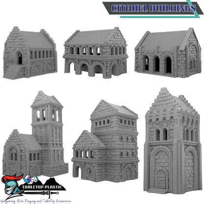 White City Fortress Terrain, Ivory Citadel & Outer Walls, Modular Towers/Gate, 28–32mm Siege Scenery (Intact Set)