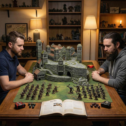 Ivory Citadel Centerpiece Terrain, White Stone Fortress Stronghold, 28–32mm Epic Siege Display & Battle Board Feature