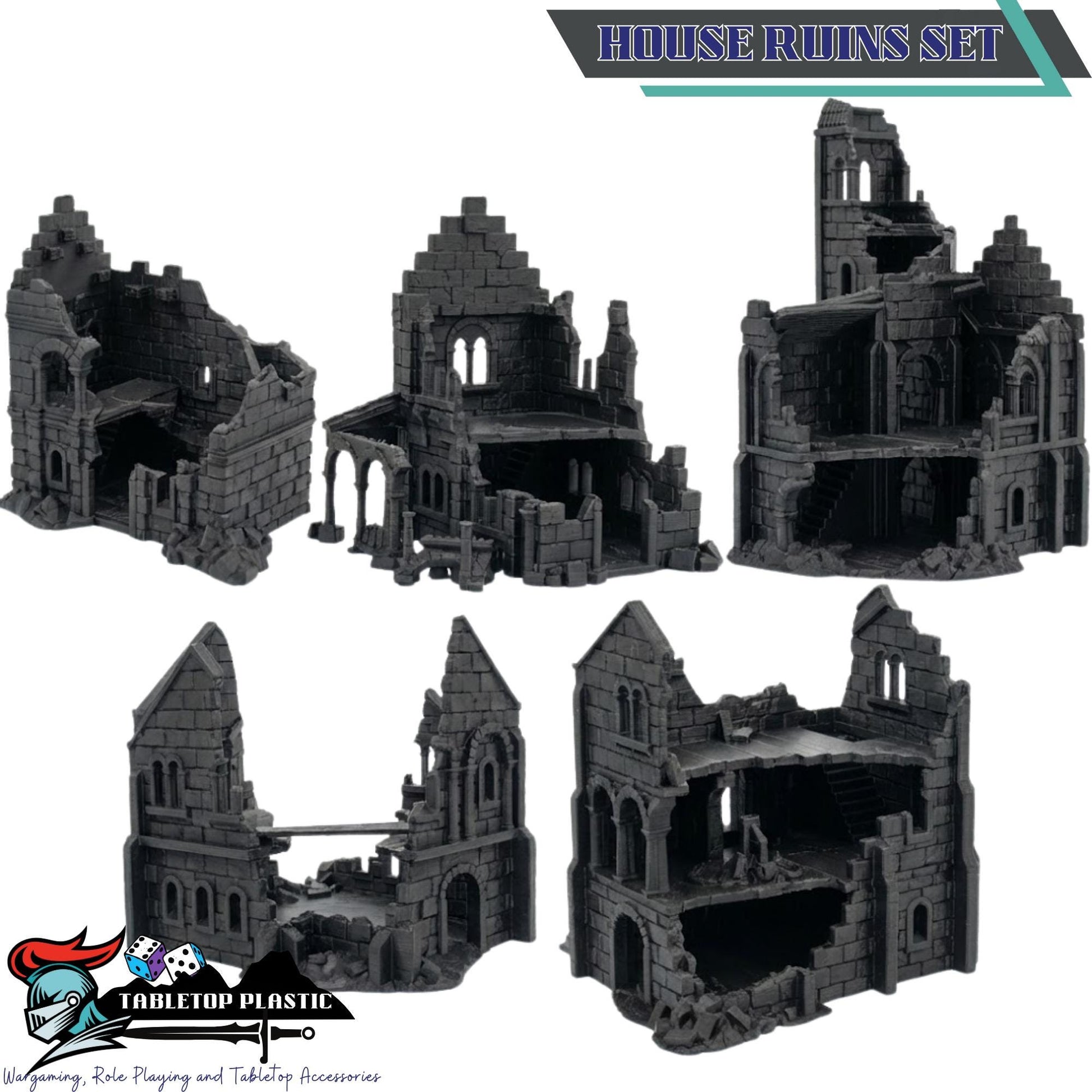 Gondor-Inspired White City Terrain, Citadel and Outer Walls, Bridges & Ruins, 28–32mm | Arkenfell (MESBG Style)