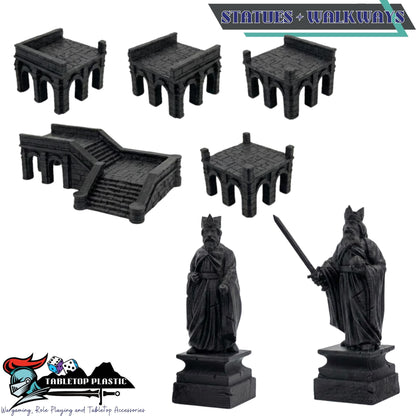 Gondor-Inspired White City Terrain, Citadel and Outer Walls, Bridges & Ruins, 28–32mm | Arkenfell (MESBG Style)