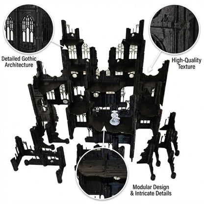 Gothic Ruins Terrain Set - 28mm Scale Tabletop Wargaming