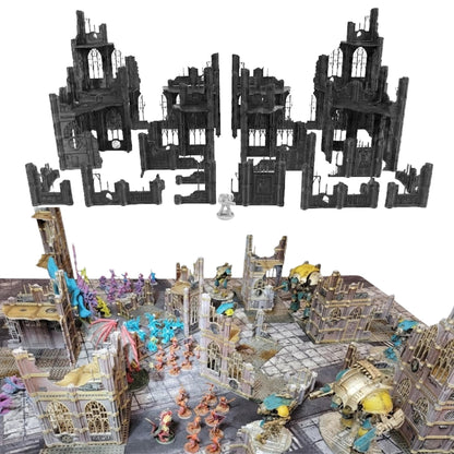 Gothic Ruins Terrain Set - 28mm Scale Tabletop Wargaming