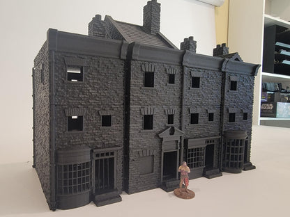 Victorian Townhouse Terrain Set | 7 Three-Story Shops & Residences for Malifaux/Steampunk Tables