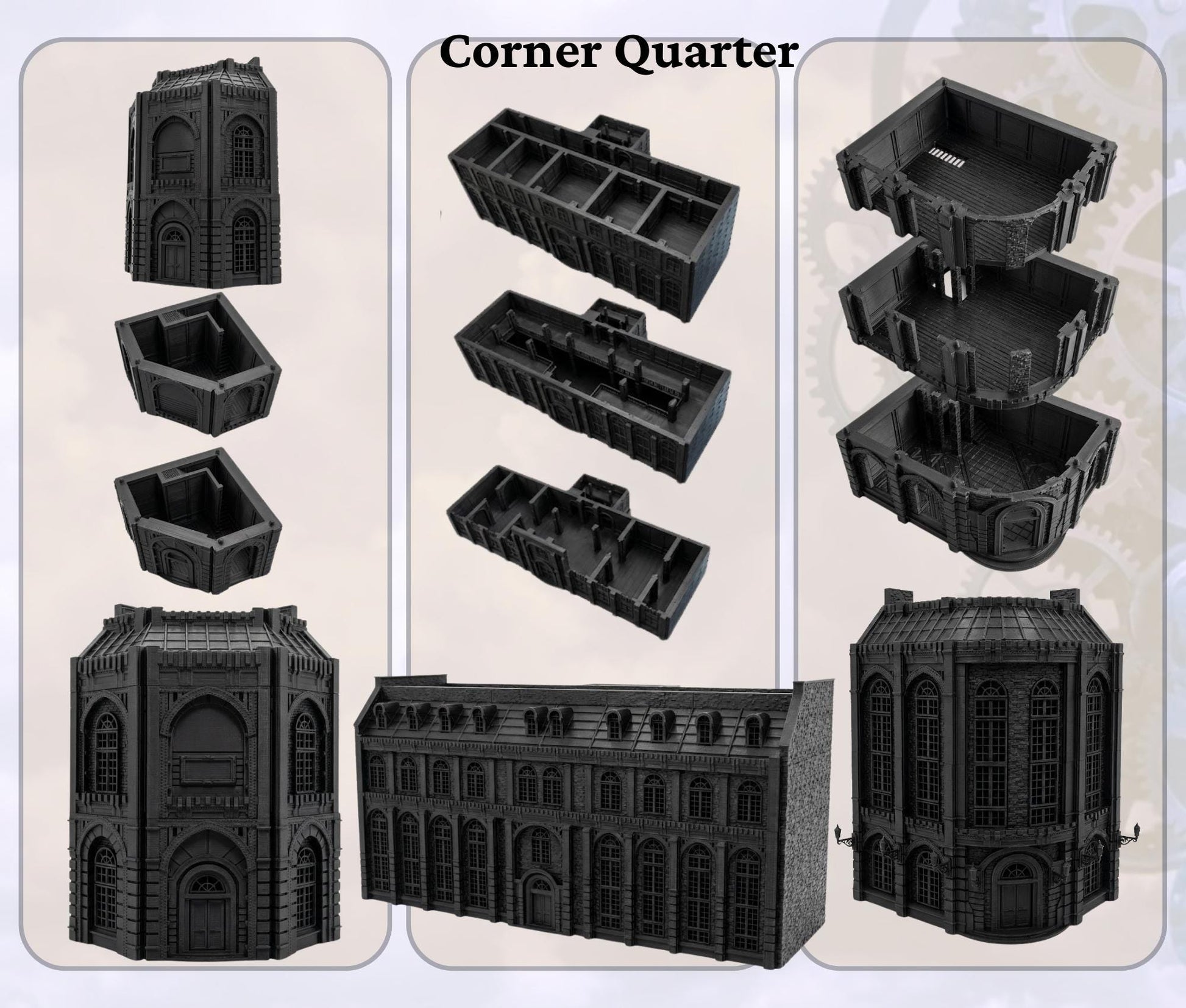 Laandan Steamtown Terrain Set, Victorian Gaslamp City, 28-32mm Scale