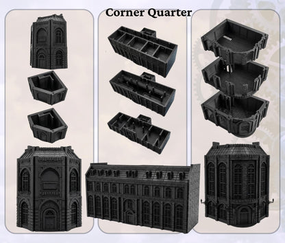 Laandan Steamtown Terrain Set, Victorian Gaslamp City, 28-32mm Scale