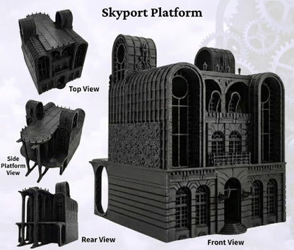 Laandan Steamtown Terrain Set, Victorian Gaslamp City, 28-32mm Scale