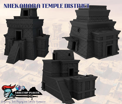Nhekahara Tomb-Kingdom Temple-City, Main Temple Complex + Desert Shrines + Mudbrick Houses, 28mm Necropolis Scenery Set