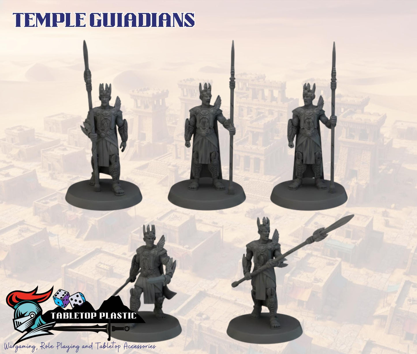 Nhekahara Tomb-Kingdom Temple-City, Main Temple Complex + Desert Shrines + Mudbrick Houses, 28mm Necropolis Scenery Set