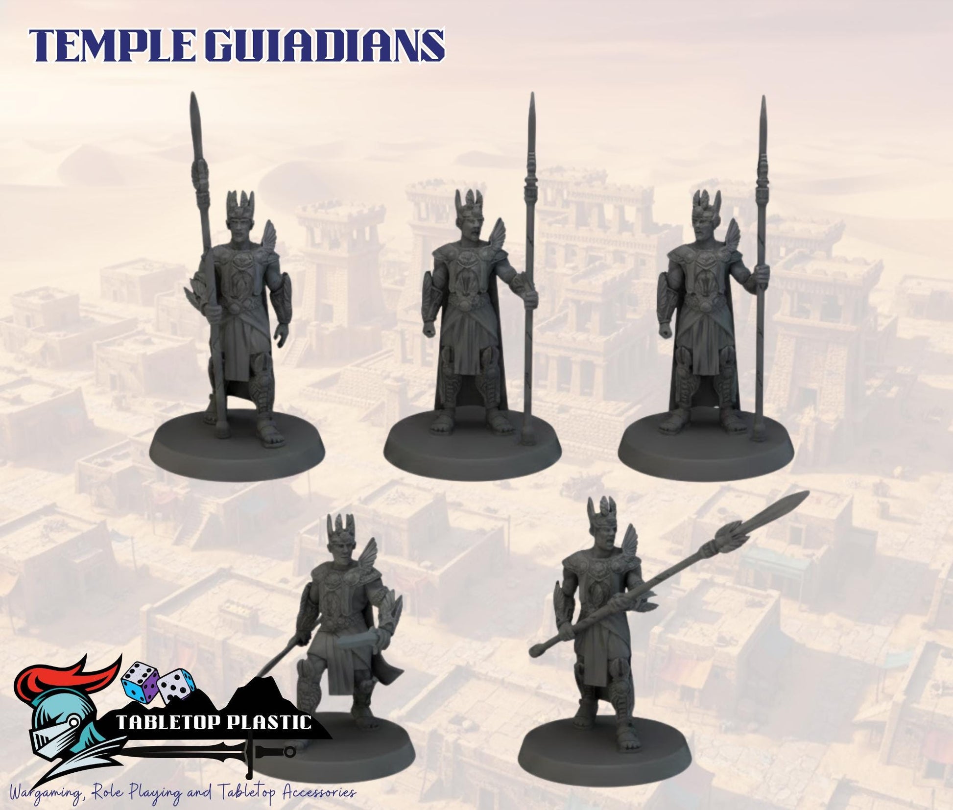 Nhekahara Tomb-Kingdom Temple-City, Main Temple Complex + Desert Shrines + Mudbrick Houses, 28mm Necropolis Scenery Set