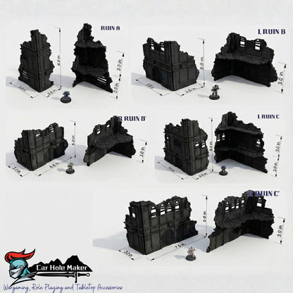 Foldable Tomb World Ruins Terrain Set: GW 2025 Tournament Ready Grimdark Scenery