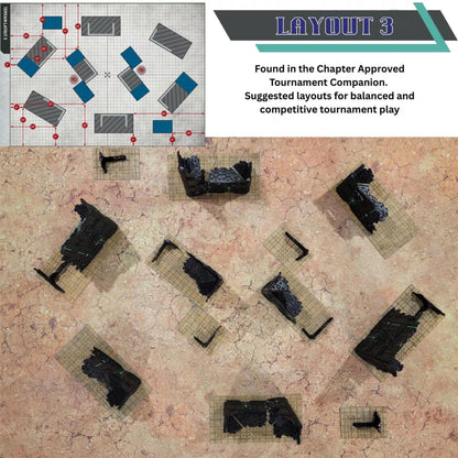 Foldable Tomb World Ruins Terrain Set: GW 2025 Tournament Ready Grimdark Scenery