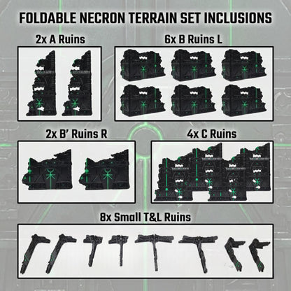 Foldable Tomb World Ruins Terrain Set: GW 2025 Tournament Ready Grimdark Scenery