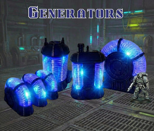 Illuminated Sci-Fi Power Generators – LED Terrain for 28–32mm Tabletop Wargames & RPGs