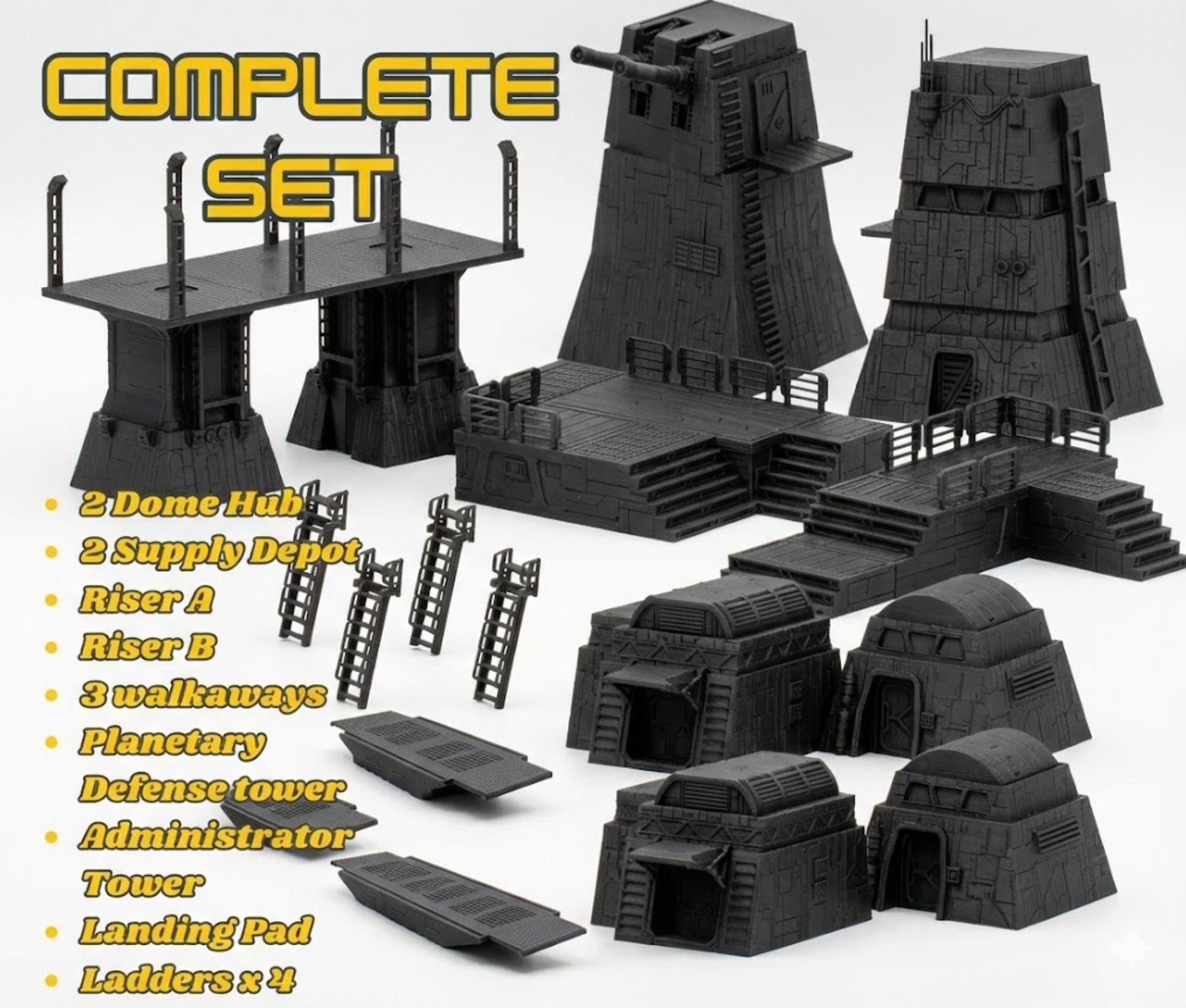 Sci-Fi Outpost Terrain Set – Modular Tabletop Scenery (40mm Scale)
