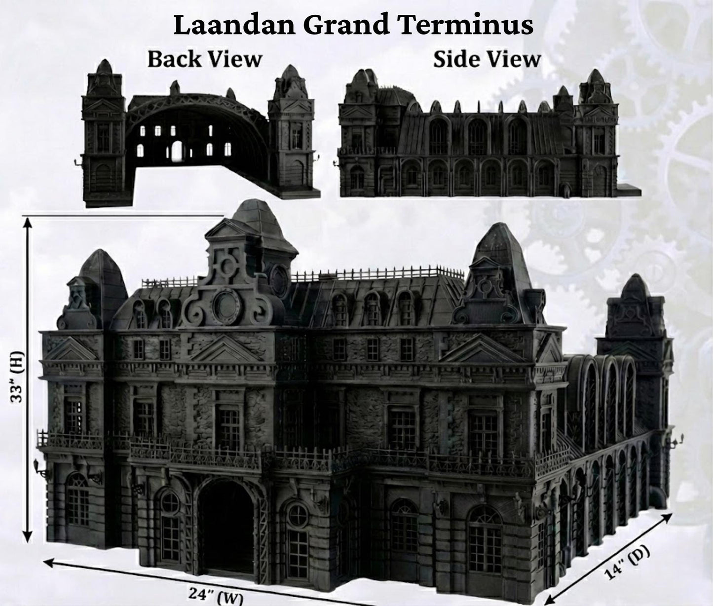 Laandan Steamtown Terrain Set, Victorian Gaslamp City, 28-32mm Scale