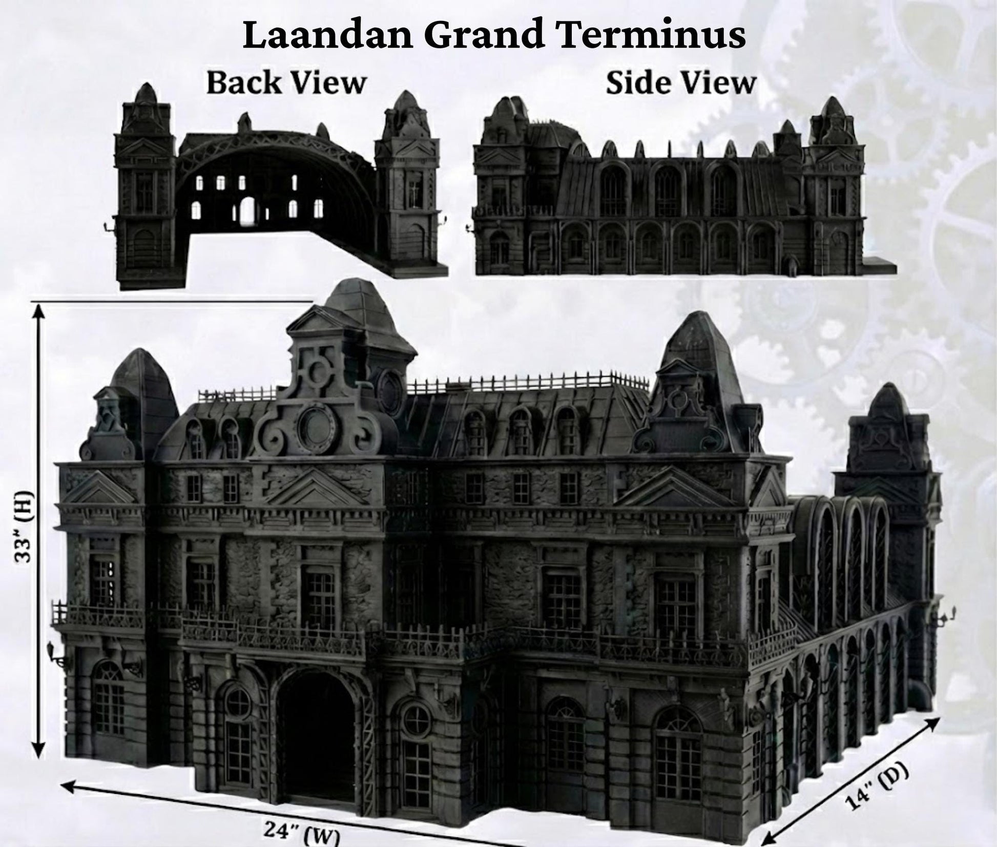 Laandan Steamtown Terrain Set, Victorian Gaslamp City, 28-32mm Scale