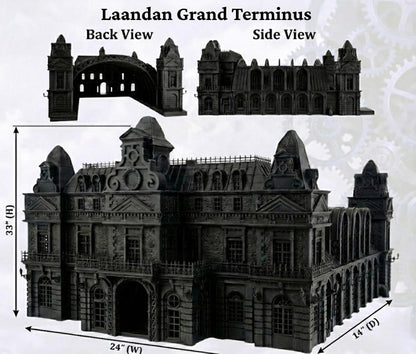 Laandan Steamtown Terrain Set, Victorian Gaslamp City, 28-32mm Scale