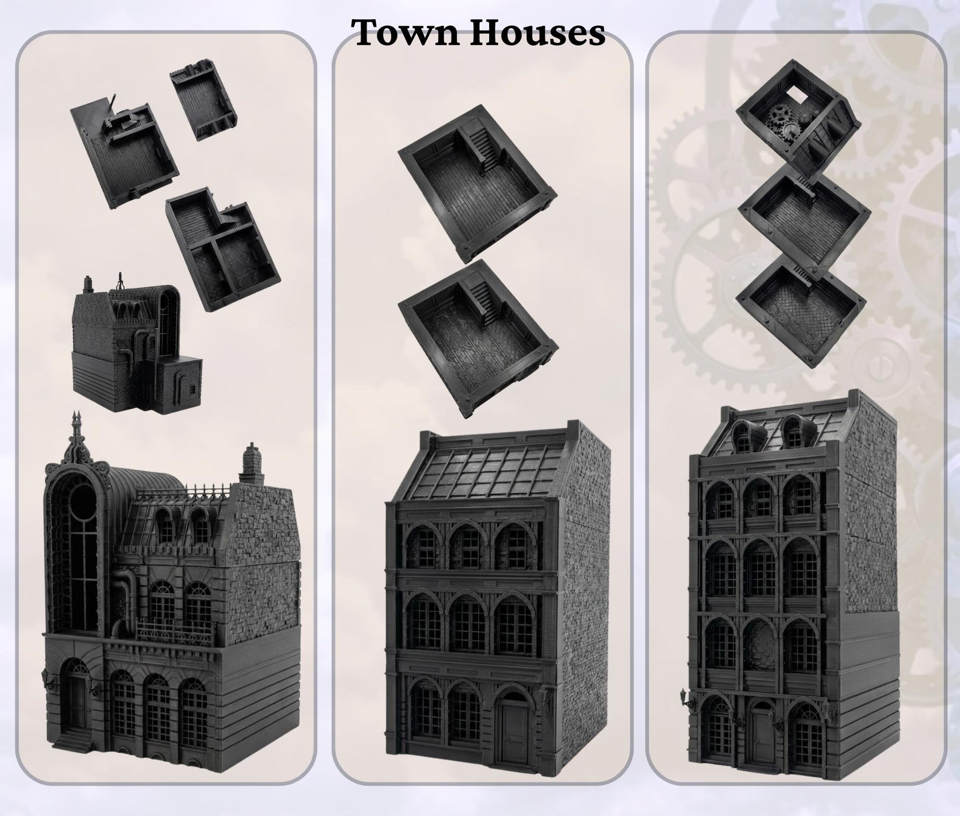 Laandan Steamtown Terrain Set, Victorian Gaslamp City, 28-32mm Scale
