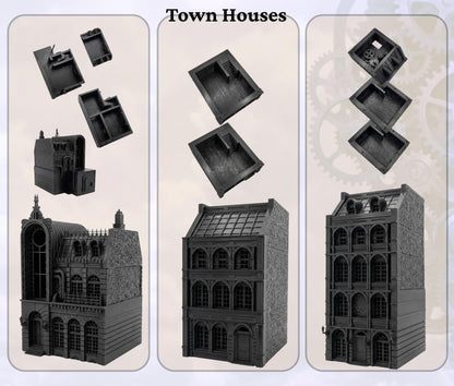 Laandan Steamtown Terrain Set, Victorian Gaslamp City, 28-32mm Scale