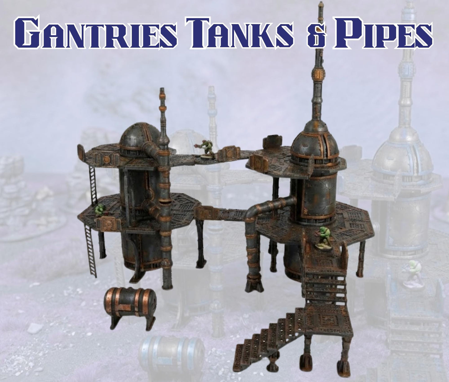 Grimdark Plasma Refinery, Modular Industrial Terrain, 28-32mm