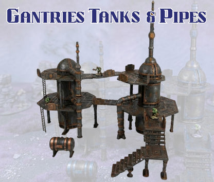 Grimdark Plasma Refinery, Modular Industrial Terrain, 28-32mm