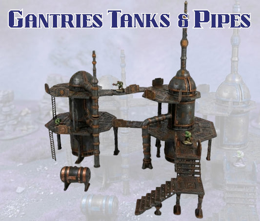 Grimdark Plasma Refinery, Modular Industrial Terrain, 28-32mm