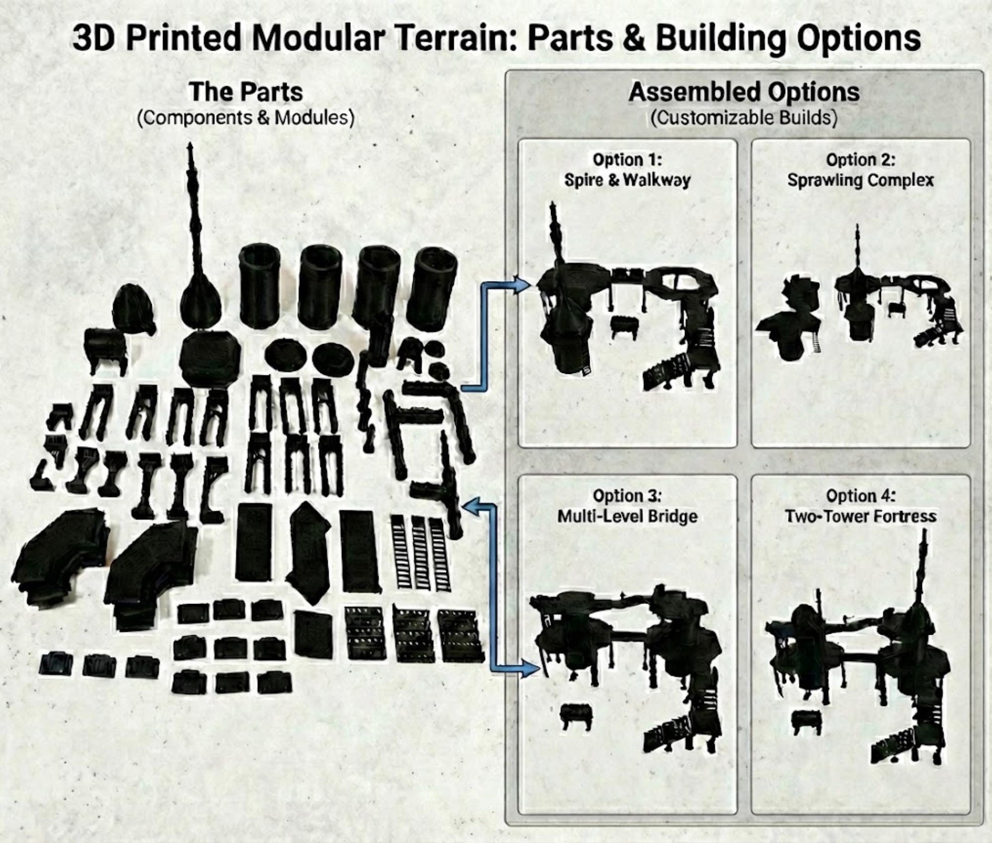 Grimdark Plasma Refinery, Modular Industrial Terrain, 28-32mm