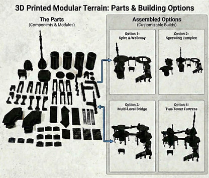 Grimdark Plasma Refinery, Modular Industrial Terrain, 28-32mm