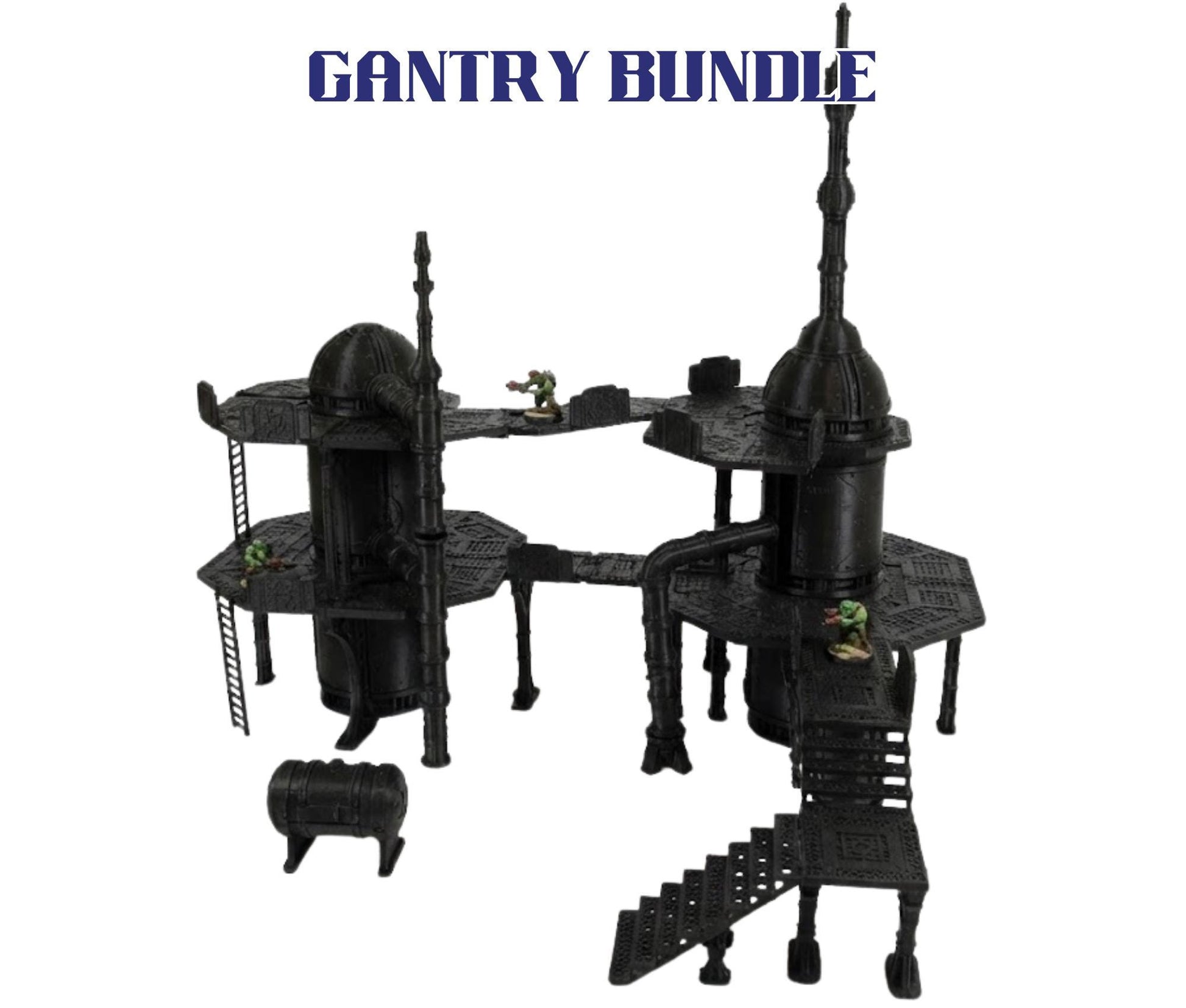 Grimdark Plasma Refinery, Modular Industrial Terrain, 28-32mm