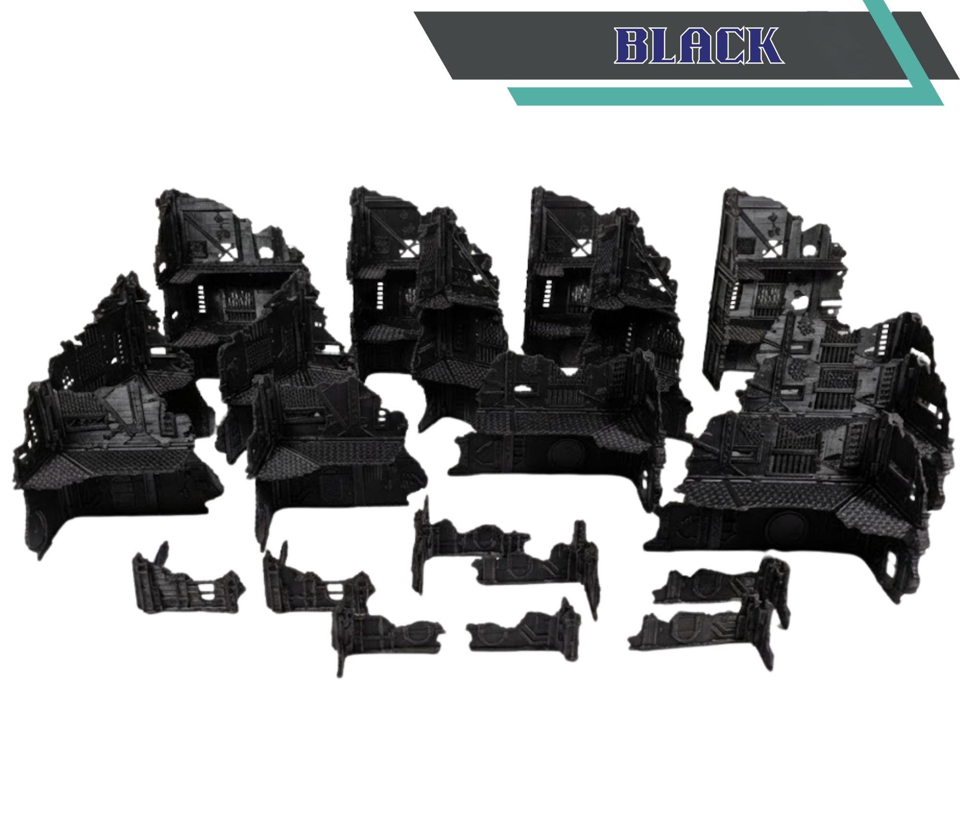 Ork-Inspired Foldable Wargame Terrain Set | Modular Sci-Fi Ruins | 28–32mm Tabletop Scenery