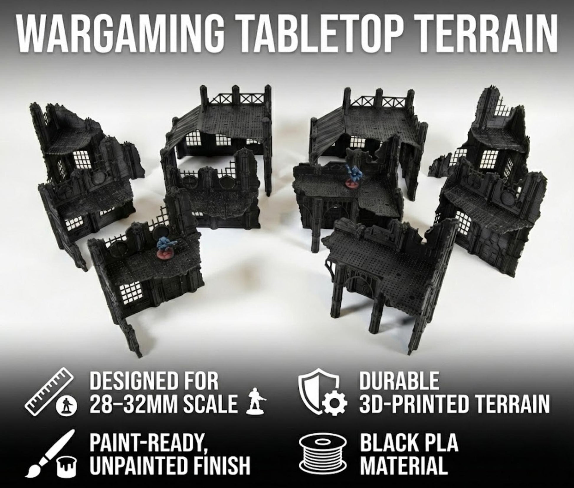 Mars Factory Ruins: Wargaming Tabletop Terrain - 40k Tournament Pariah Nexus