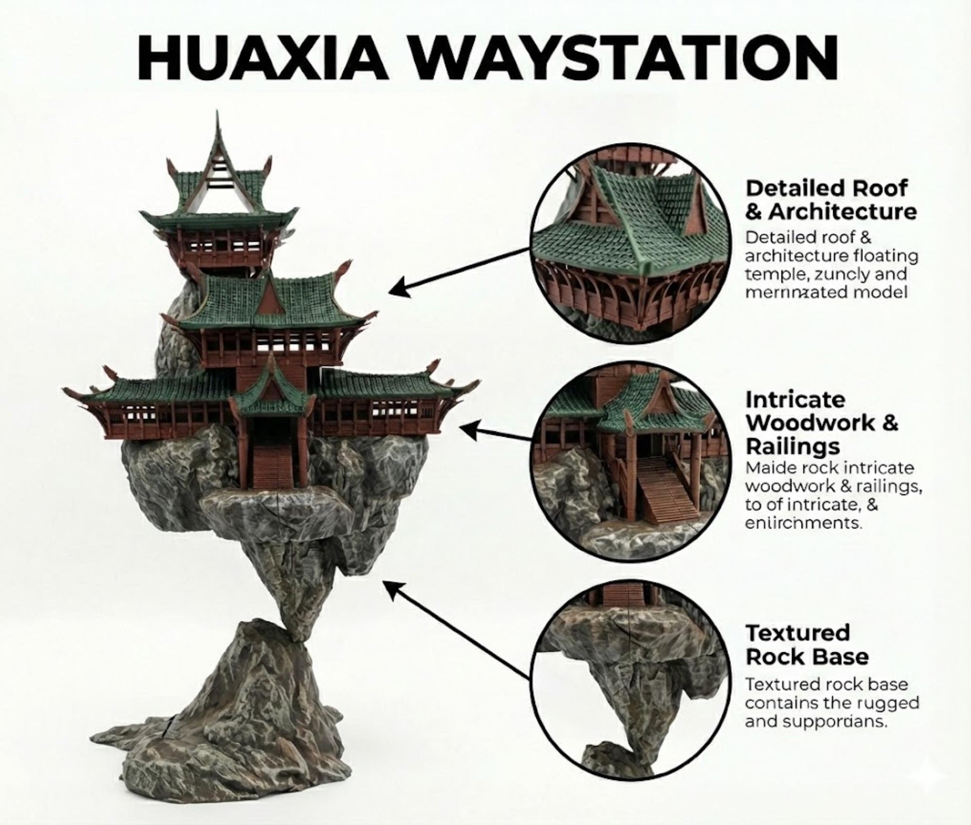 Huaxia Floating Way Station – Eastern Fantasy Tabletop Terrain (28–32mm)