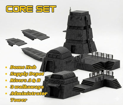 Sci-Fi Outpost Terrain Set – Modular Tabletop Scenery (40mm Scale)