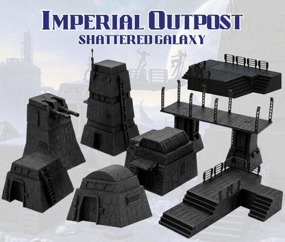 Sci-Fi Outpost Terrain Set – Modular Tabletop Scenery (40mm Scale)