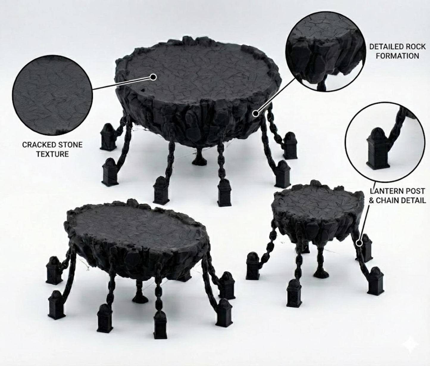 Floating Rocks Terrain Set, Levitating Island Platforms, Fantasy RPG Scenery