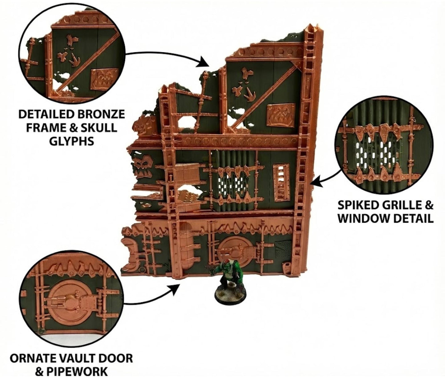 Ork-Inspired Foldable Wargame Terrain Set | Modular Sci-Fi Ruins | 28–32mm Tabletop Scenery