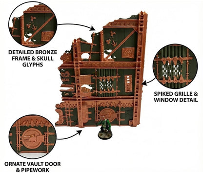 Ork-Inspired Foldable Wargame Terrain Set | Modular Sci-Fi Ruins | 28–32mm Tabletop Scenery