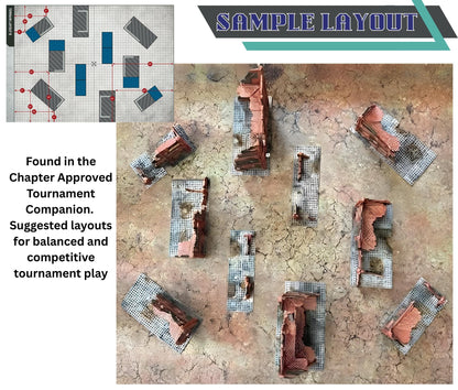Ork-Inspired Foldable Wargame Terrain Set | Modular Sci-Fi Ruins | 28–32mm Tabletop Scenery