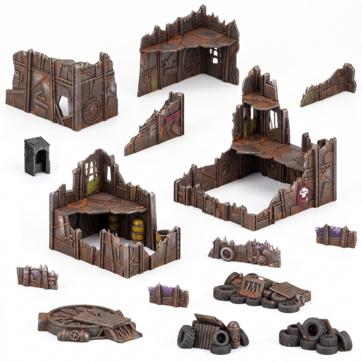 V'Orkus Killzone painted weathered scrap terrain set