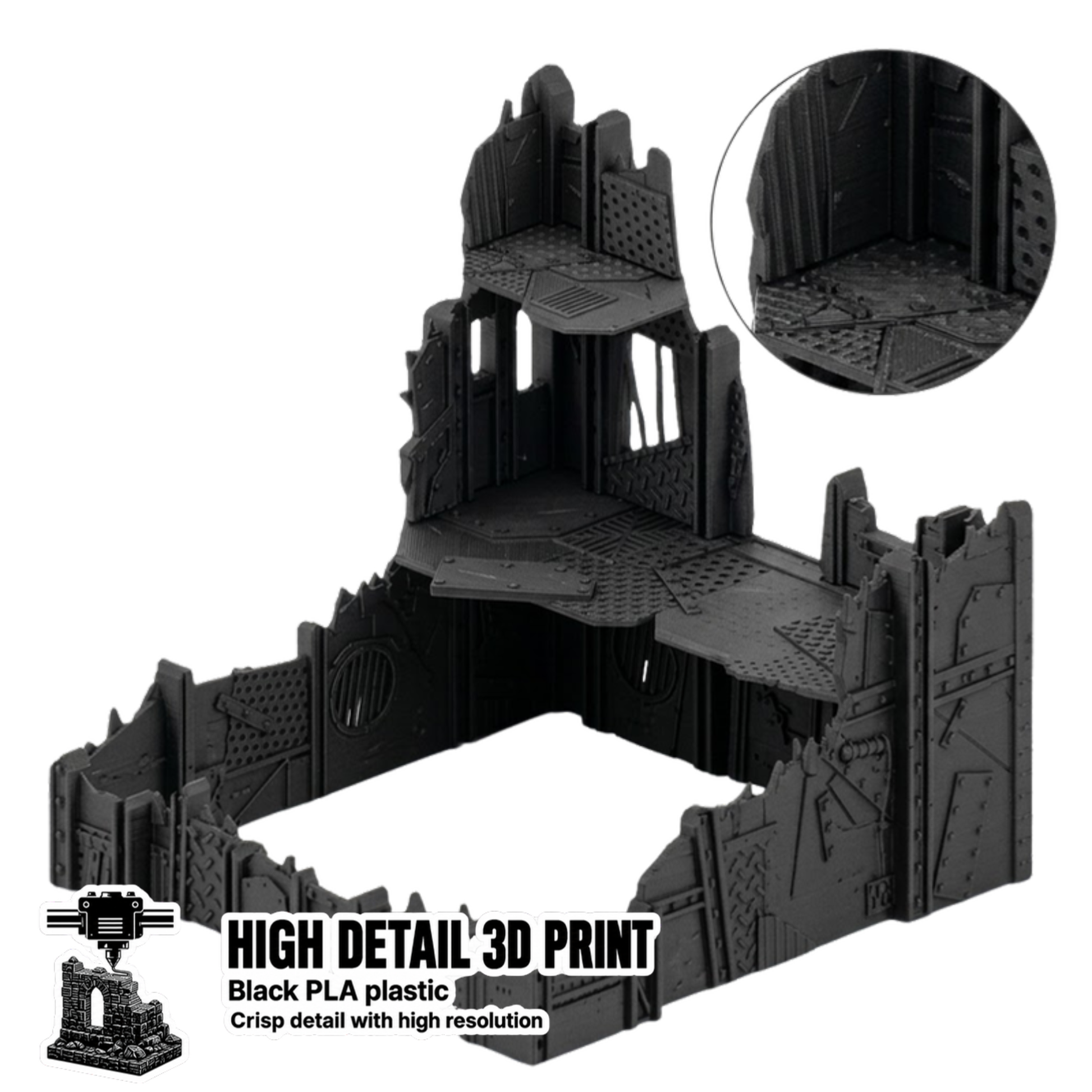 V'Orkus Killzone black PLA zoom-in detail