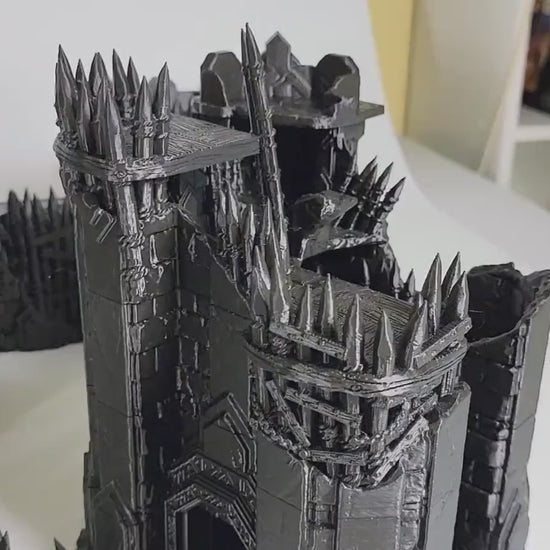 Orc Fort Terrain Bundle: Modular Walls, Towers, Camp - 28-32mm Wargaming