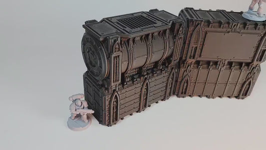 Gothic Sci-Fi Terrain: 4-Piece 28mm Wargame Containers