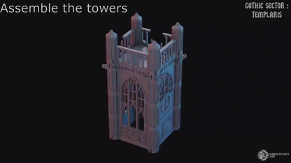 Modular Gothic Huge Cathedral SECTOR TEMPLARIS, Ruins for 28mm Tabletop Gaming