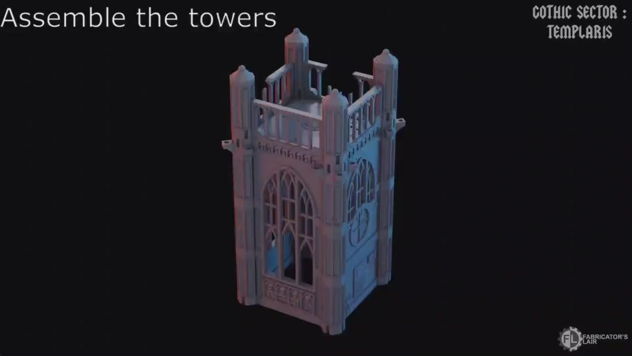 Modular Gothic Huge Cathedral SECTOR TEMPLARIS, Ruins for 28mm Tabletop Gaming