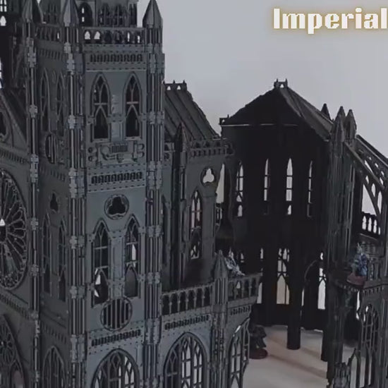Gothic Cathedral Ruins: 28mm Wargame Terrain - Sci-Fi Battle Centerpiece