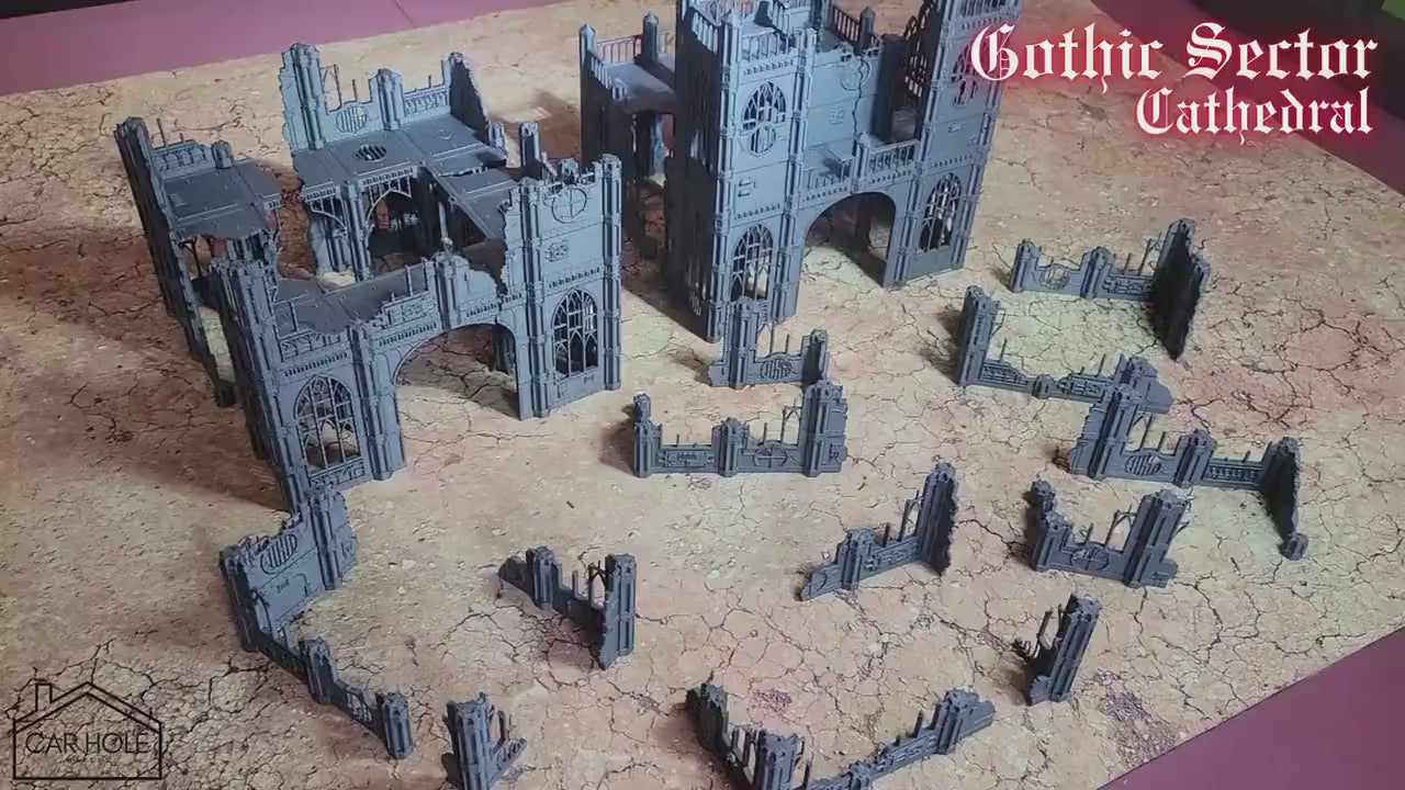 Gothic Cathedral Terrain Set: 28mm Modular Buildings & Scatter