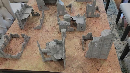 Grimdark Industrial Ruins Set: Forge of Pavonis 3 Sci-Fi Wargaming Terrain 28mm