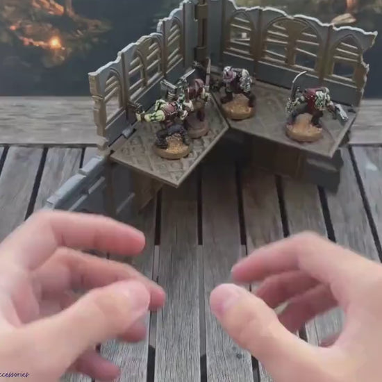Foldable Wargaming Terrain Set - 3D Printed Modular Ruins for 28mm Tabletop, GW Terrain for Matched Play Preassembled Kit