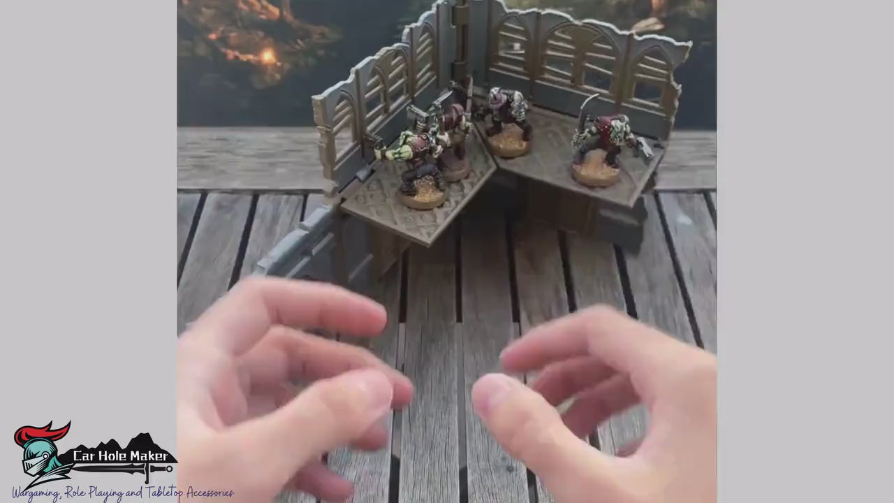 Foldable Wargaming Terrain Set - 3D Printed Modular Ruins for 28mm Tabletop, GW Terrain for Matched Play Preassembled Kit